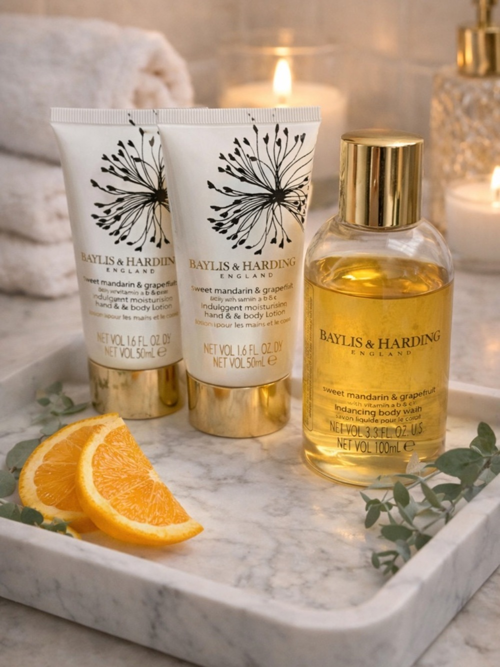 Baylis & Harding Sweet Mandarin Grapefruit Gift Set Spa Body Luxury Bath Set New